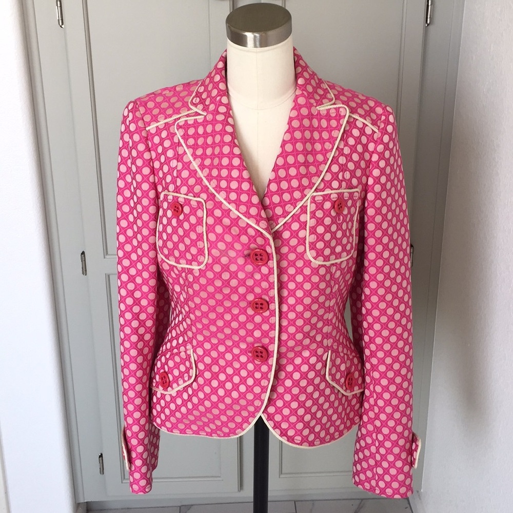 Moschino Chic Pink Polka Dot Blazer